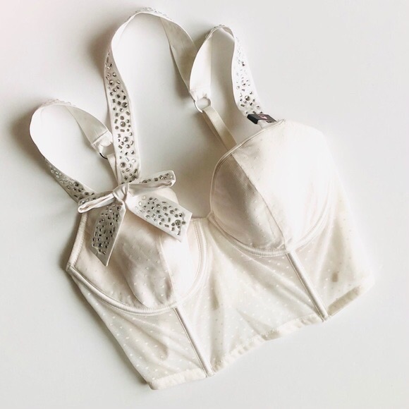 VICTORIA'S SECRET FASHION SHOW Embellished Bow Strap Bra/Bustier✨ - Picture 7 of 12